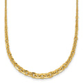 14k Polished Fancy Graduated 18 inch Link Necklace