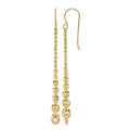 14k Polished Fancy Graduated Link Dangle Shepherd's Hook Earrings