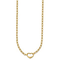 14k Polished Oval Link w/ Heart Clasp able to Convert to Bracelet Necklace