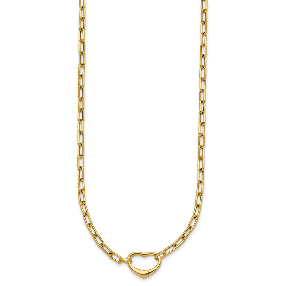 14k Polished Oval Link w/ Heart Clasp able to Convert to Bracelet Necklace