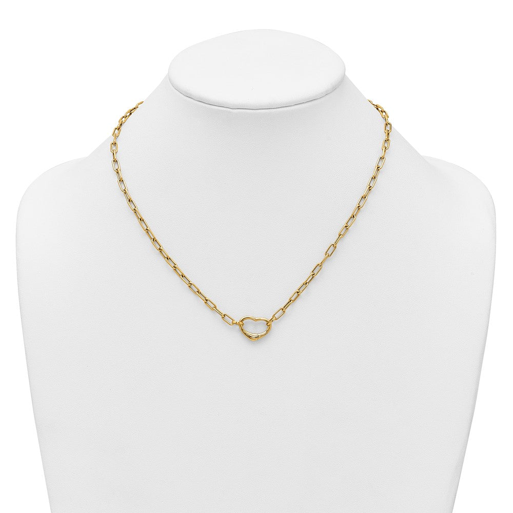 14k Polished Oval Link w/ Heart Clasp able to Convert to Bracelet Necklace