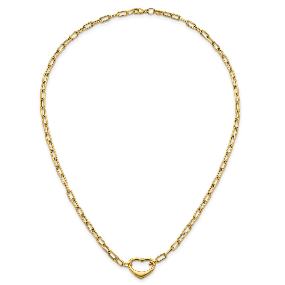 14k Polished Oval Link w/ Heart Clasp able to Convert to Bracelet Necklace