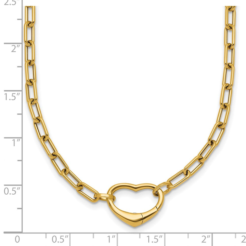 14k Polished Oval Link w/ Heart Clasp able to Convert to Bracelet Necklace