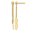14k Polished Oval Dangle Post Earrings