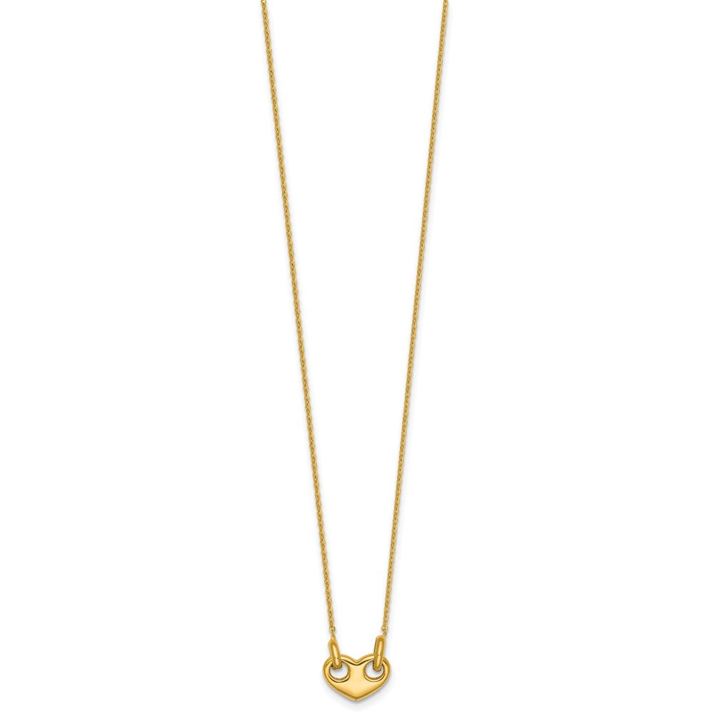 14k Polished Heart 18 inch Necklace