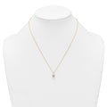 14k Polished 7mm CZ Solitaire 18in Necklace