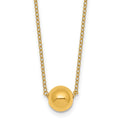 14k Polished Ball Bead 16in With 2in Ext Necklace