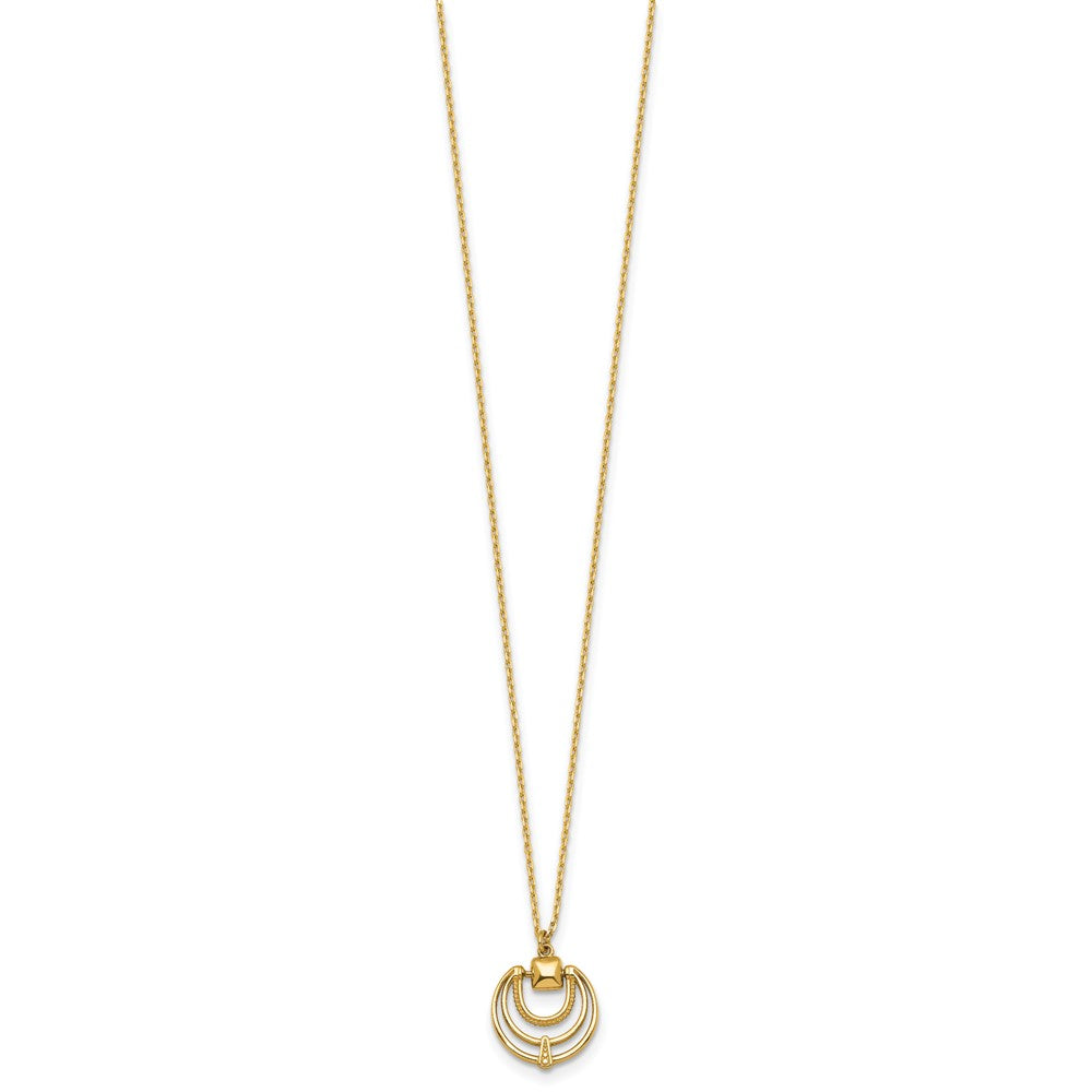 14k Polished and Textured 17 in Necklace