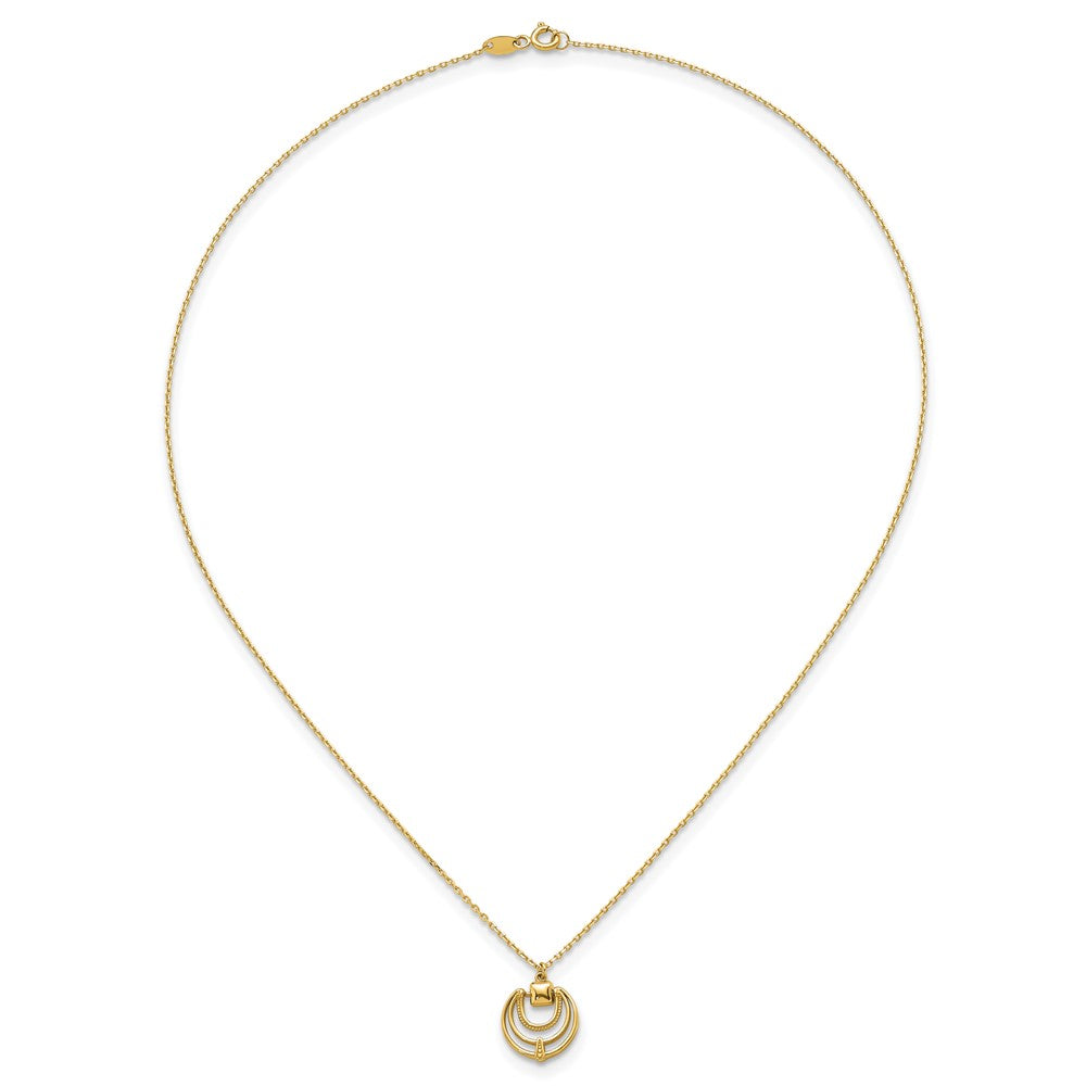 14k Polished and Textured 17 in Necklace