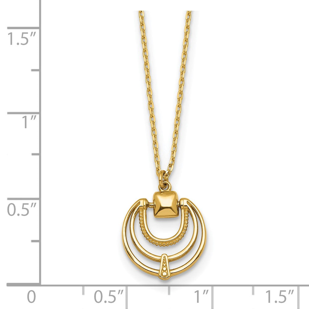 14k Polished and Textured 17 in Necklace