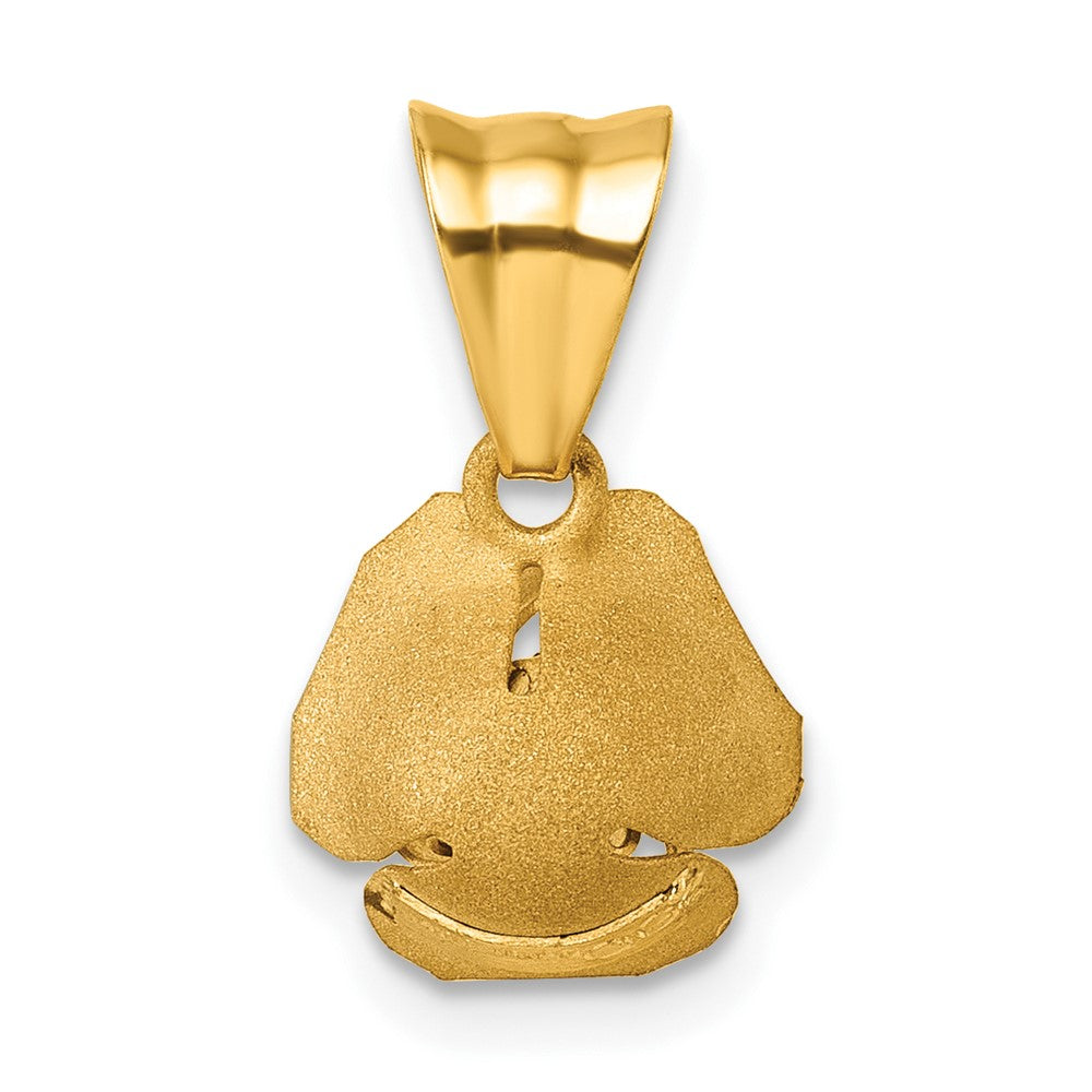 14k Brushed Rose Flower Pendant