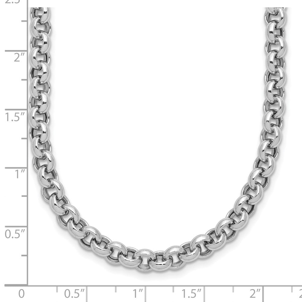 14k White Gold 18in 5mm Polished Fancy Rolo Link Necklace