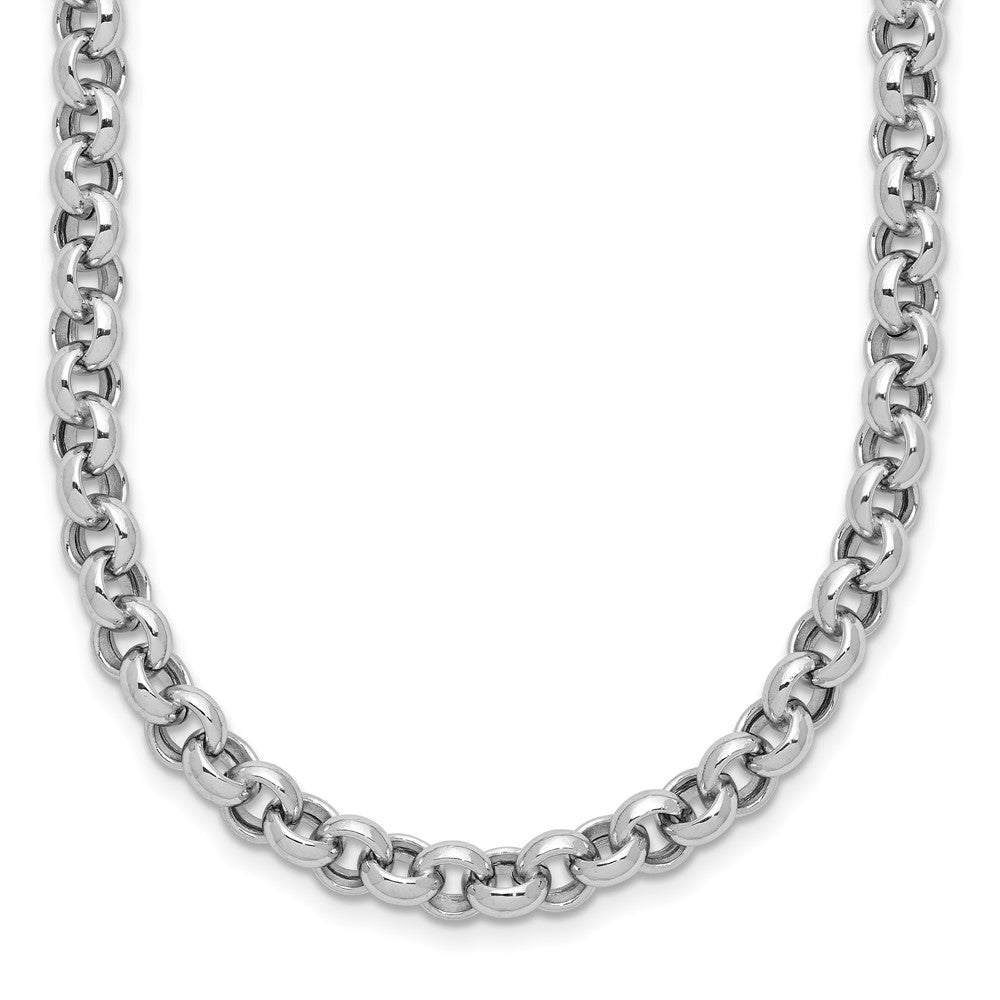 14k White Gold 18in 5mm Polished Fancy Rolo Link Necklace