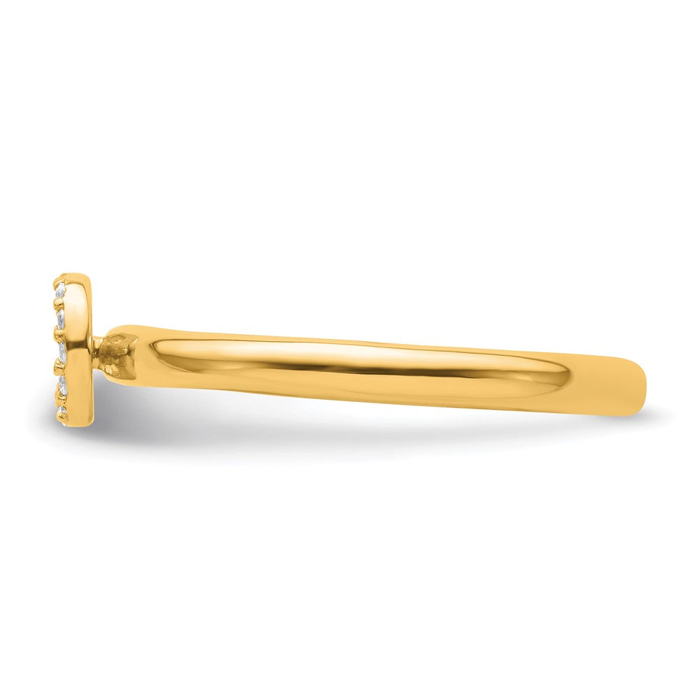 14K Stackable Diamond Initial O Ring