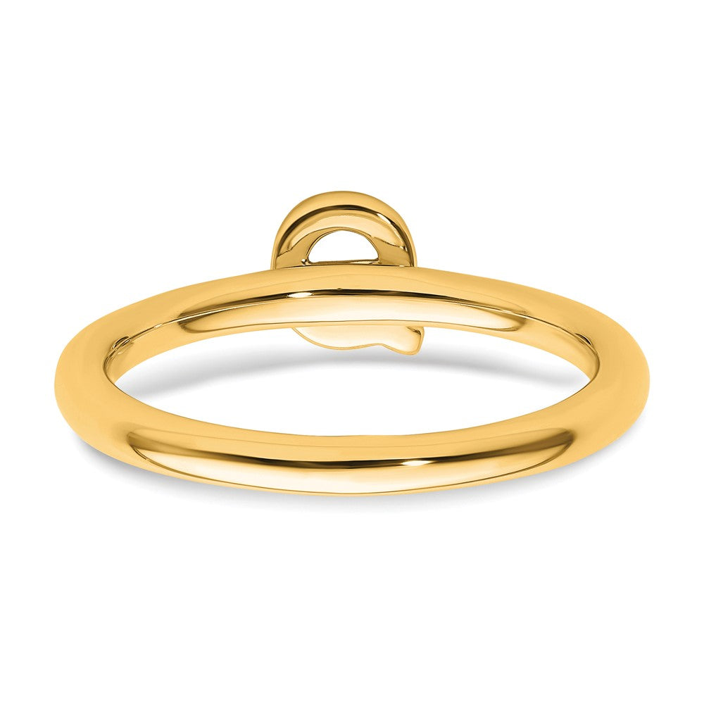 14K Stackable Diamond Initial Q Ring