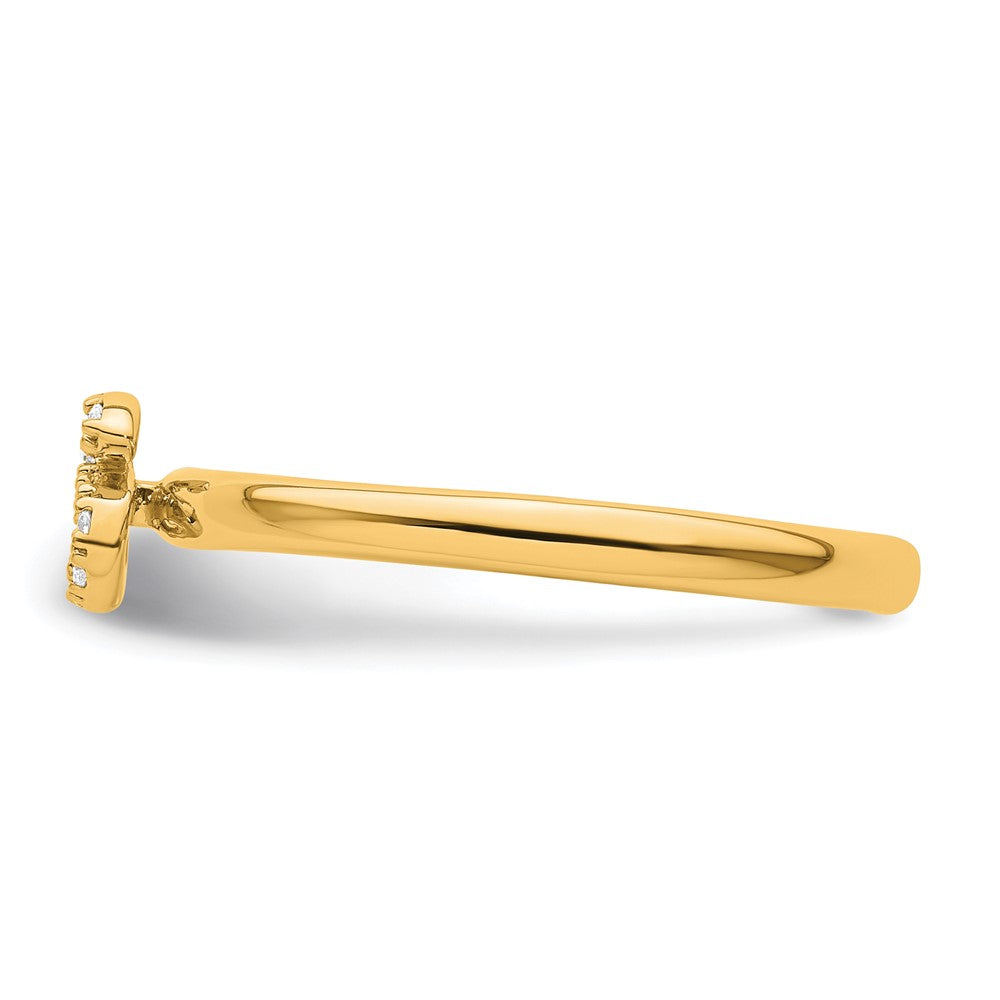 14K Stackable Diamond Initial S Ring