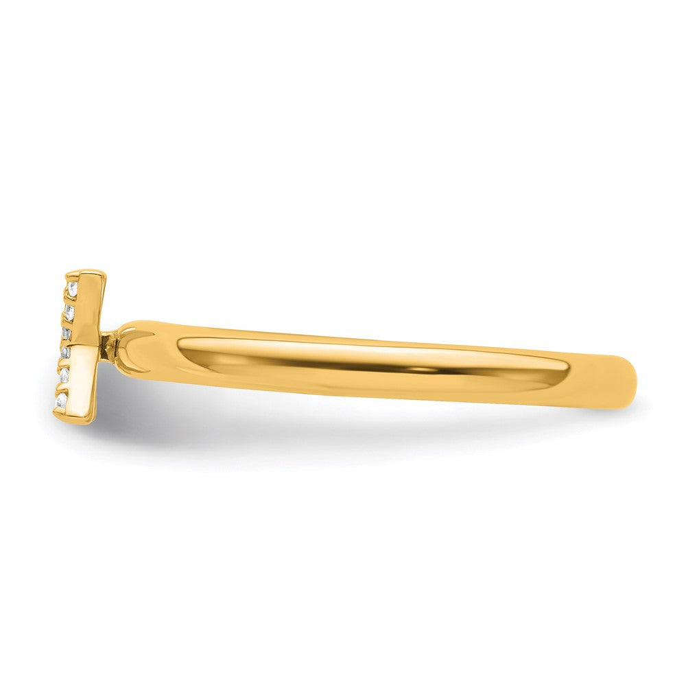 14K Stackable Diamond Initial X Ring