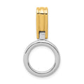 14k Two-tone Fits up to 3mm, 6mm Reversible Omega Slide