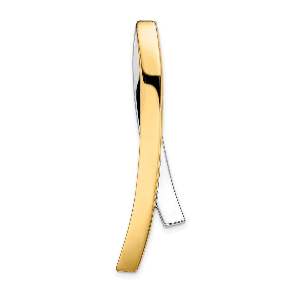 14k Two-tone Contemporary Slide