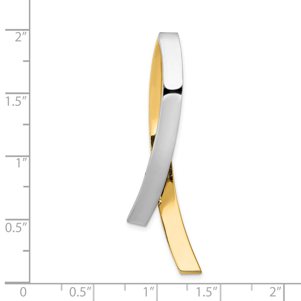 14k Two-tone Contemporary Slide