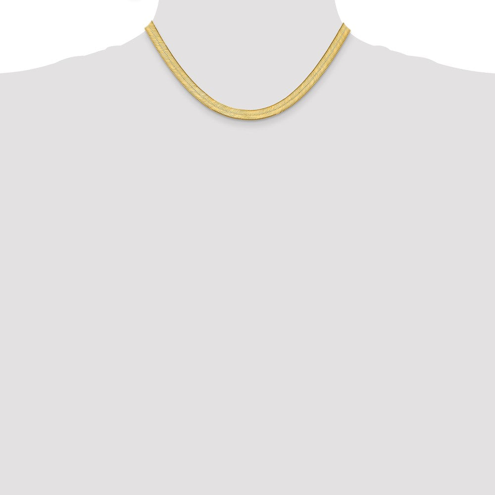 14k 6.5mm Silky Herringbone Chain