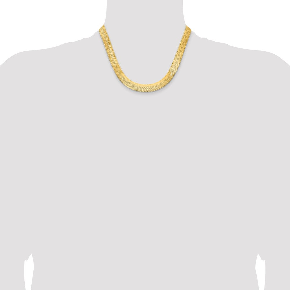 14k 10mm Silky Herringbone Chain