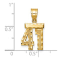 14k Small Brushed Diamond-cut Number 41 Charm