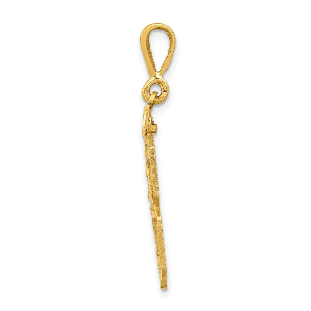14k Small Brushed Diamond-cut Number 78 Charm