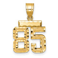 14k Small Brushed Diamond-cut Number 85 Charm