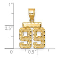 14k Small Brushed Diamond-cut Number 99 Charm