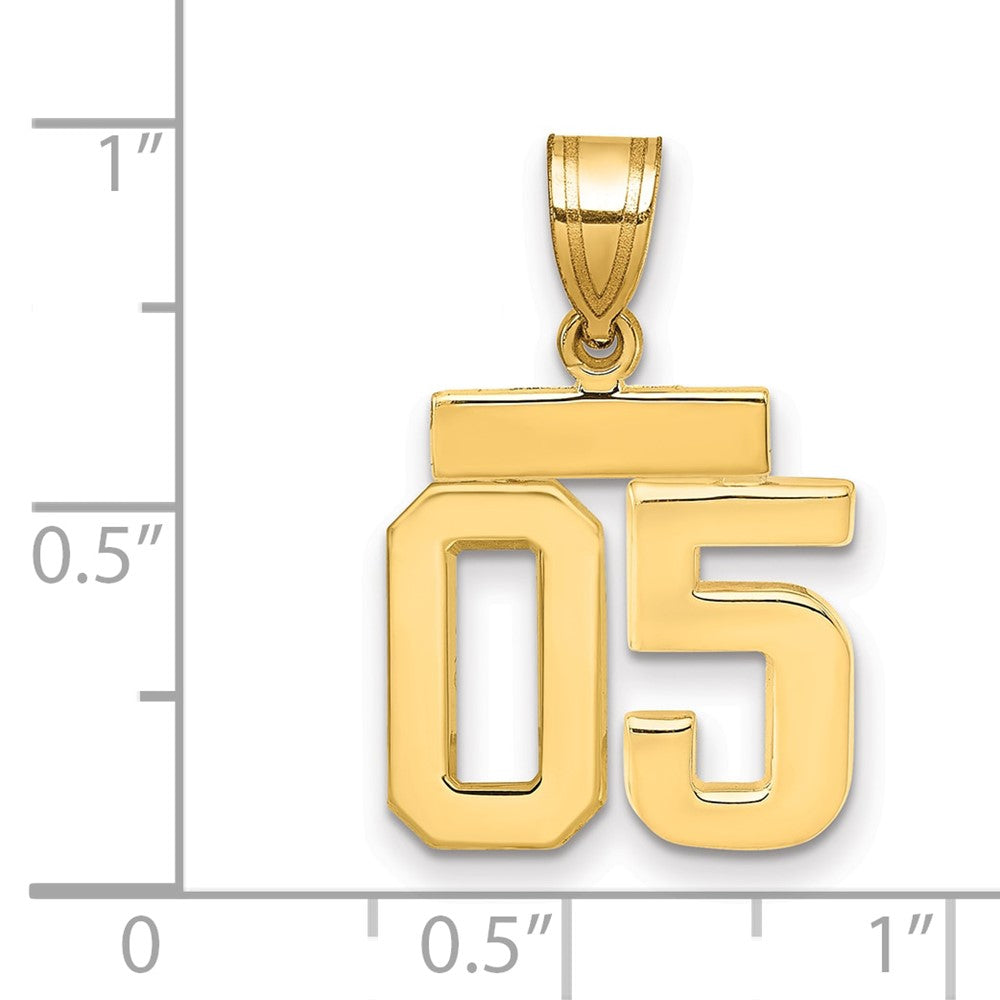 10k Small Polished Number 05 Charm