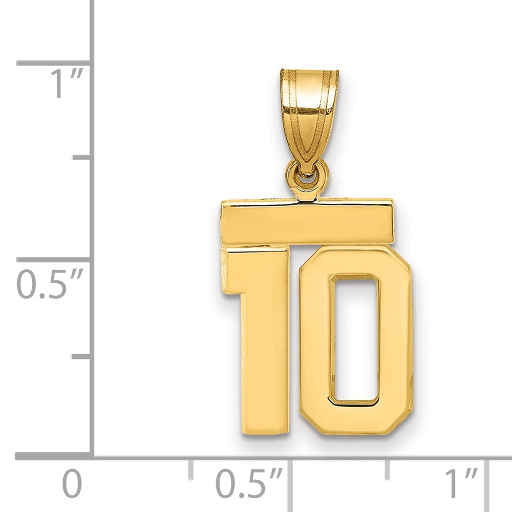 10k Small Polished Number 10 Charm