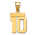 10k Small Polished Number 10 Charm