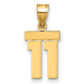 10k Small Polished Number 11 Charm