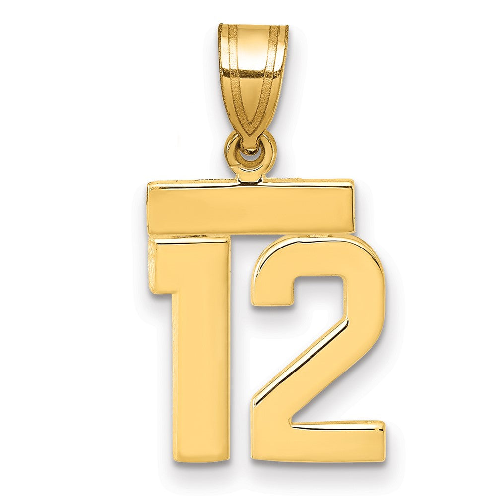 10k Small Polished Number 12 Charm
