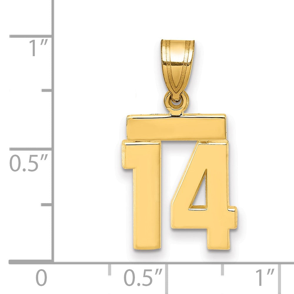 10k Small Polished Number 14 Charm