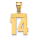 10k Small Polished Number 14 Charm