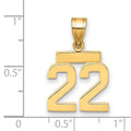10k Small Polished Number 22 Charm
