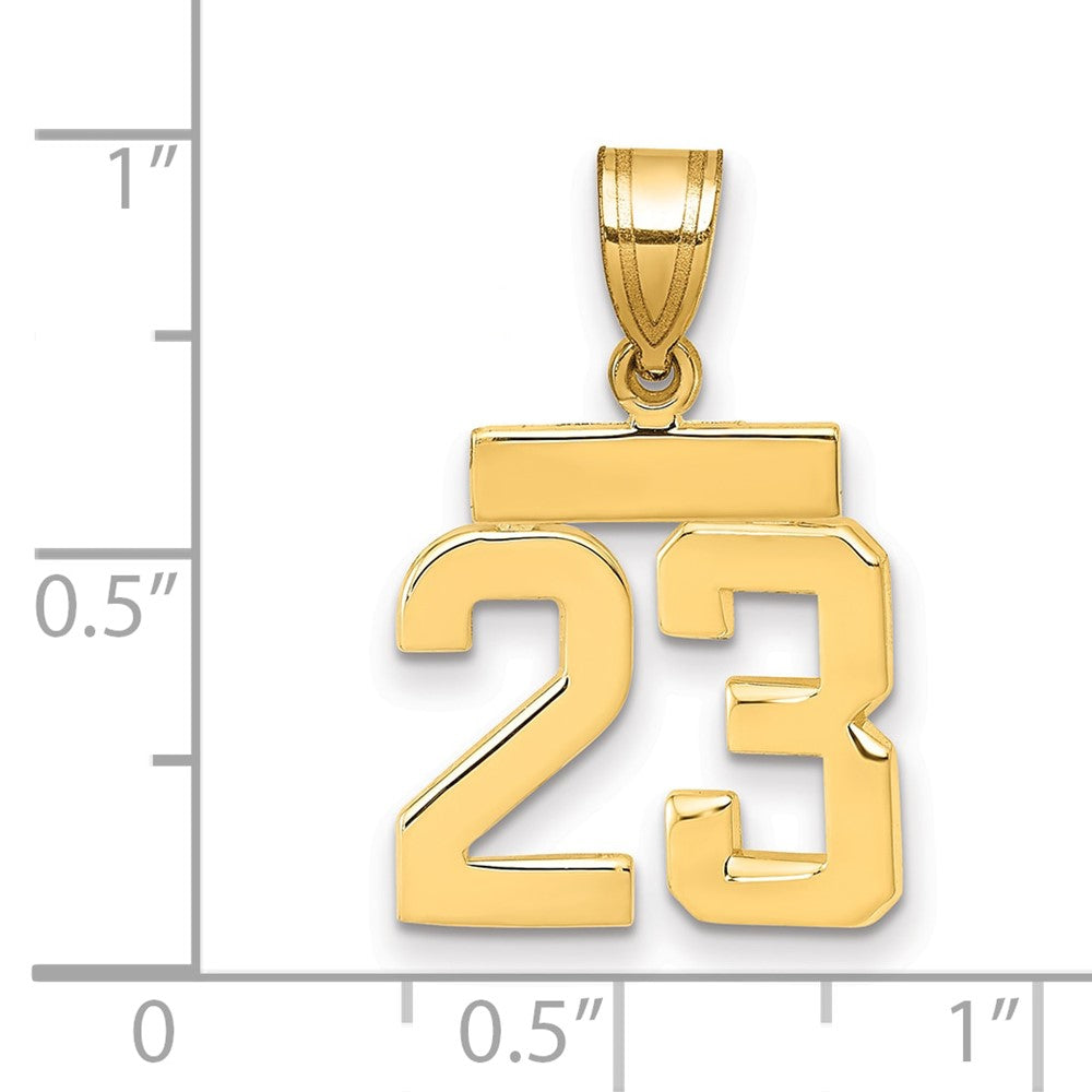 10k Small Polished Number 23 Charm