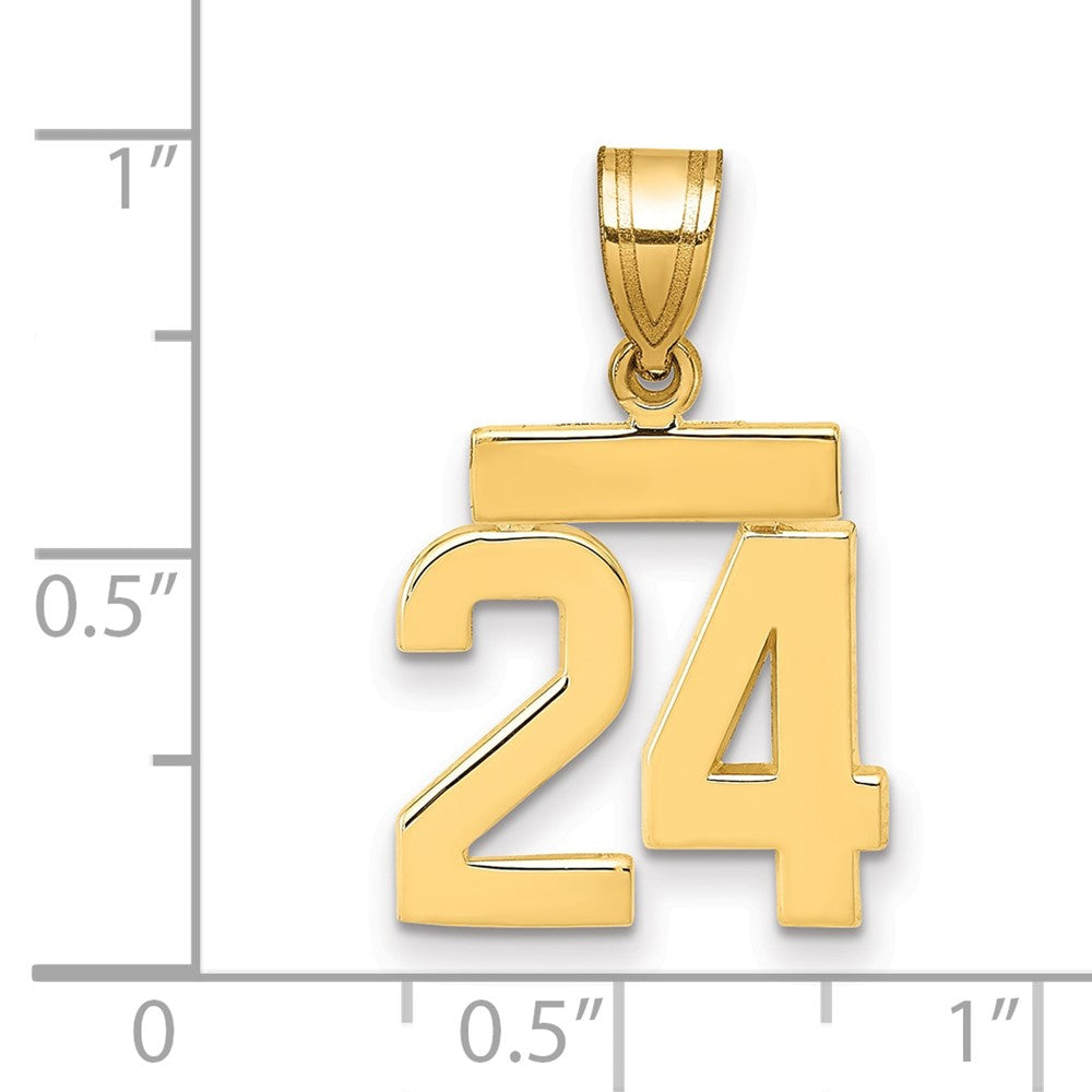 10k Small Polished Number 24 Charm