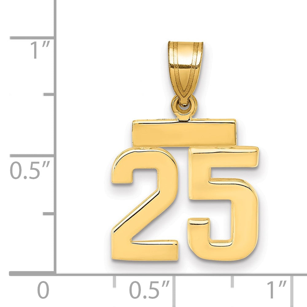 10k Small Polished Number 25 Charm