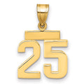10k Small Polished Number 25 Charm