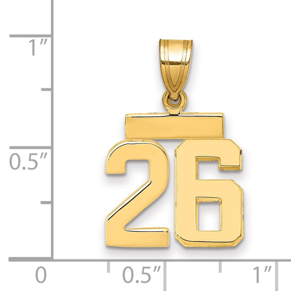 10k Small Polished Number 26 Charm