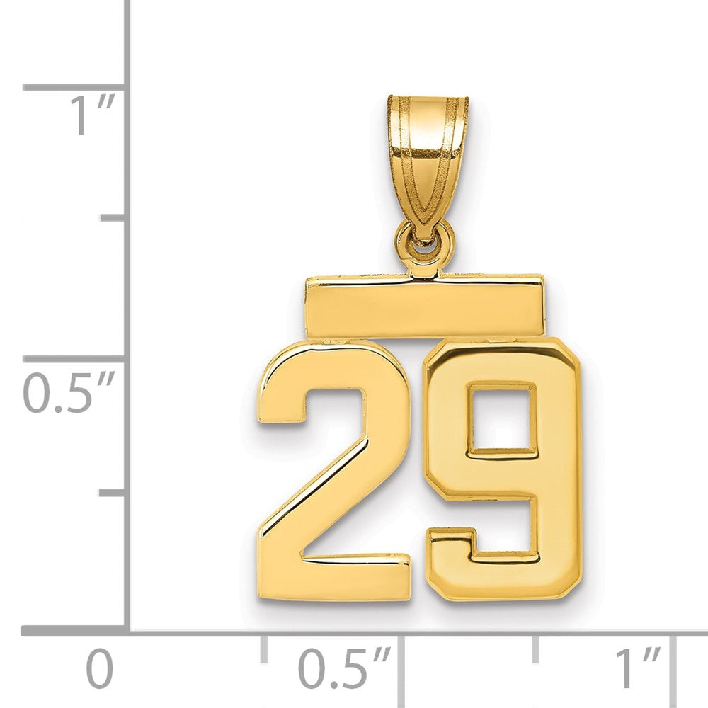 10k Small Polished Number 29 Charm