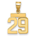 10k Small Polished Number 29 Charm