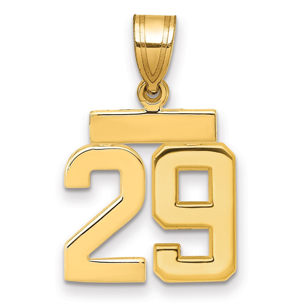 10k Small Polished Number 29 Charm