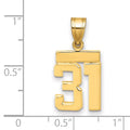 14k Small Polished Number 31 Charm