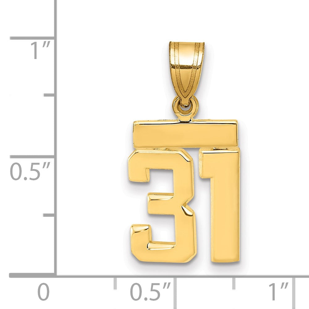 10k Small Polished Number 31 Charm