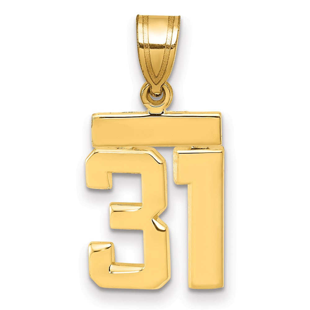 10k Small Polished Number 31 Charm
