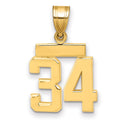 10k Small Polished Number 34 Charm